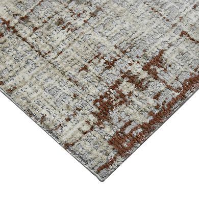 HomeRoots Rectangle Abstract Polypropylene, Polyester Area Rug
