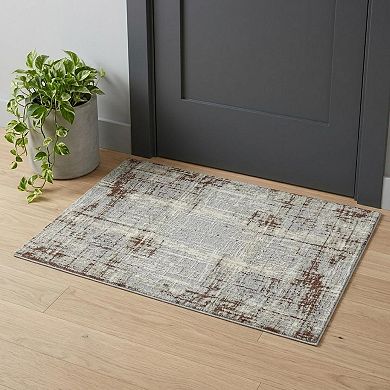 HomeRoots Rectangle Abstract Polypropylene, Polyester Area Rug