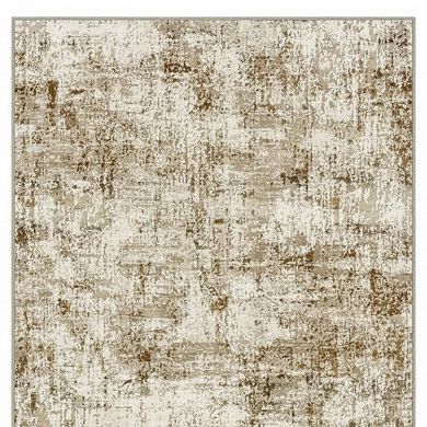 HomeRoots Rectangle Abstract Polyester Area Rug