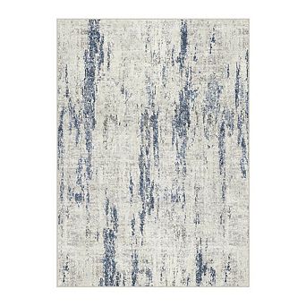 HomeRoots Rectangle Abstract Polyester Area Rug