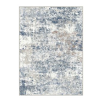 HomeRoots Rectangle Abstract Polyester Area Rug