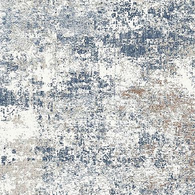 HomeRoots Rectangle Abstract Polyester Area Rug