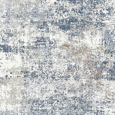 HomeRoots Rectangle Abstract Polyester Area Rug