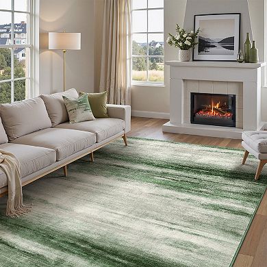 HomeRoots Rectangle Abstract Polyester Area Rug
