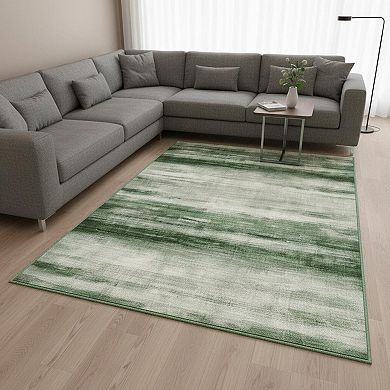 HomeRoots Rectangle Abstract Polyester Area Rug