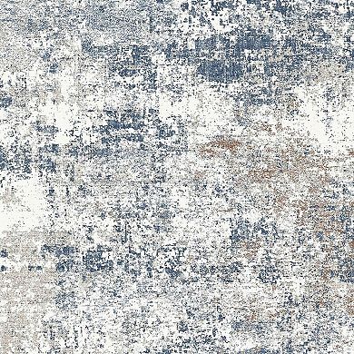 HomeRoots Rectangle Abstract Polyester Area Rug