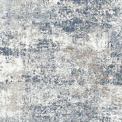 HomeRoots Rectangle Abstract Polyester Area Rug