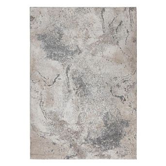 HomeRoots Rectangle Abstract Polyester Area Rug