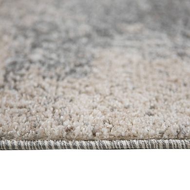 HomeRoots Rectangle Abstract Polyester Area Rug