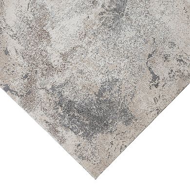 HomeRoots Rectangle Abstract Polyester Area Rug