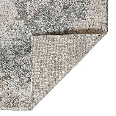 HomeRoots Rectangle Abstract Polyester Area Rug