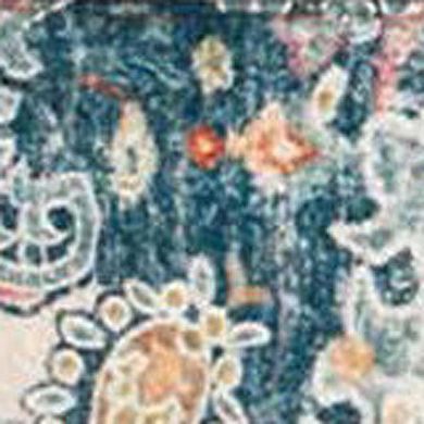 HomeRoots Medallion Distressed Washable Area Rug