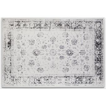 HomeRoots Oriental Distressed Washable Area Rug