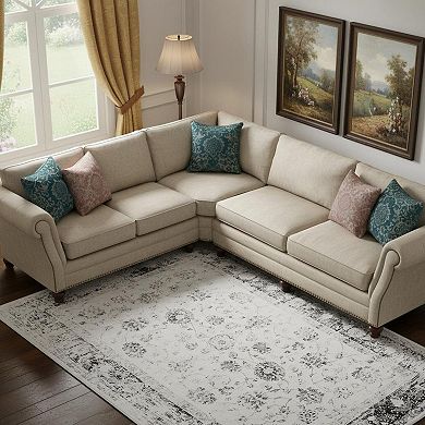 HomeRoots Oriental Distressed Washable Area Rug