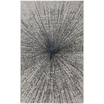HomeRoots Rectangle Abstract Polyester Area Rug