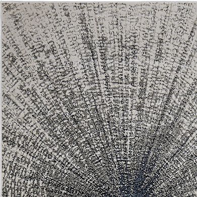 HomeRoots Rectangle Abstract Polyester Area Rug