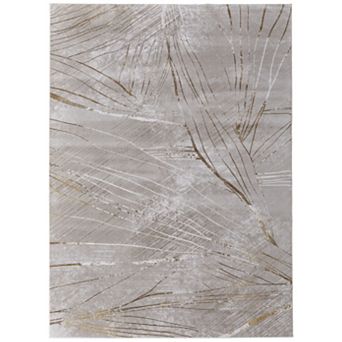 HomeRoots Rectangle Abstract Polypropylene Area Rug