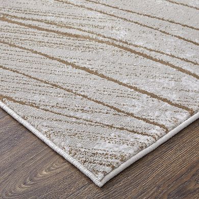 HomeRoots Rectangle Abstract Polypropylene Area Rug