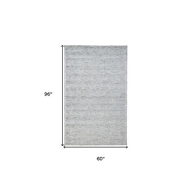 HomeRoots Rectangle Abstract Viscose Area Rug