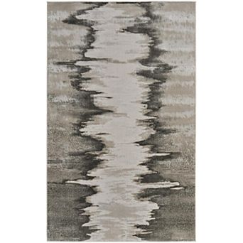 HomeRoots Rectangle Abstract Polyester Area Rug