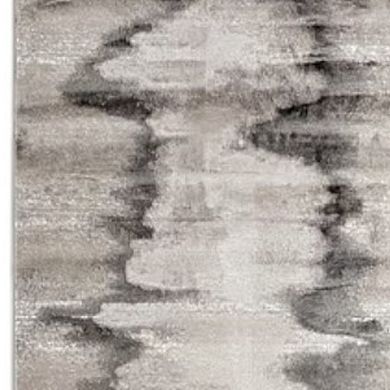 HomeRoots Rectangle Abstract Polyester Area Rug