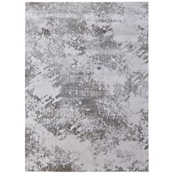 HomeRoots Rectangle Abstract Polypropylene Area Rug