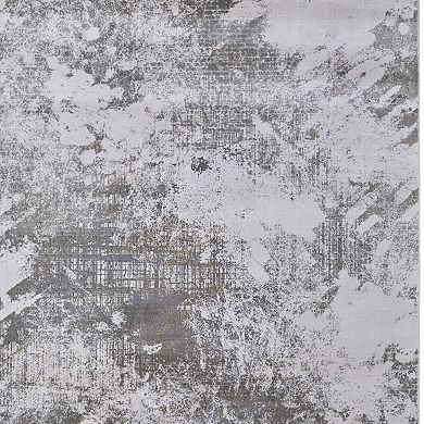 HomeRoots Rectangle Abstract Polypropylene Area Rug