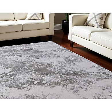 HomeRoots Rectangle Abstract Polypropylene Area Rug