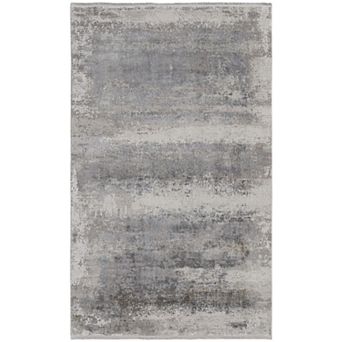 HomeRoots Rectangle Abstract Viscose Area Rug