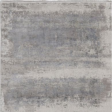 HomeRoots Rectangle Abstract Viscose Area Rug