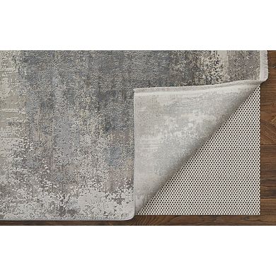 HomeRoots Rectangle Abstract Viscose Area Rug