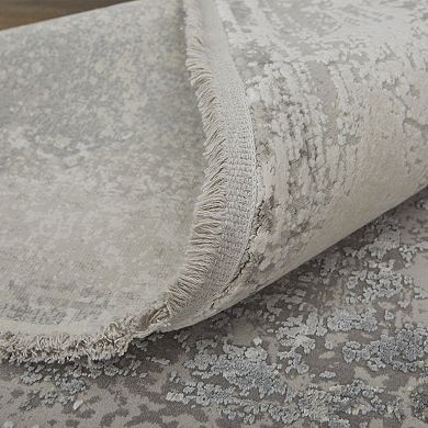 HomeRoots Rectangle Abstract Viscose Area Rug