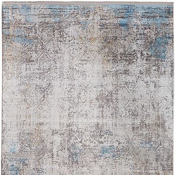 HomeRoots Rectangle Abstract Viscose Area Rug