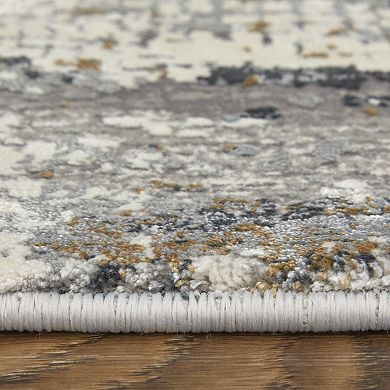 HomeRoots Rectangle Abstract Viscose Area Rug