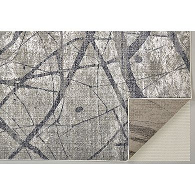HomeRoots Rectangle Abstract Polypropylene Area Rug