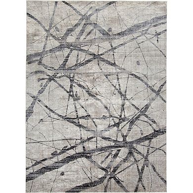 HomeRoots Rectangle Abstract Polypropylene Area Rug