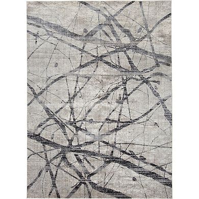 HomeRoots Rectangle Abstract Polypropylene Area Rug