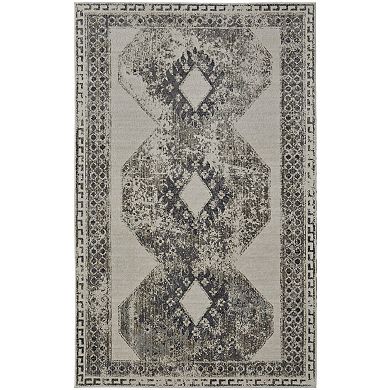 HomeRoots Rectangle Abstract Polypropylene Area Rug
