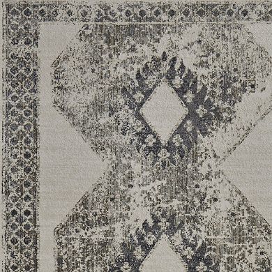 HomeRoots Rectangle Abstract Polypropylene Area Rug