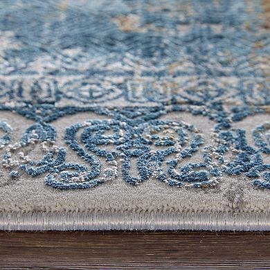HomeRoots Rectangle Abstract Viscose Area Rug