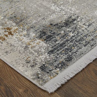 HomeRoots Rectangle Abstract Viscose Area Rug