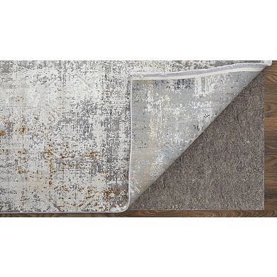 HomeRoots Rectangle Abstract Viscose Area Rug