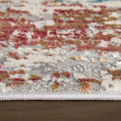 HomeRoots Rectangle Abstract Viscose Area Rug