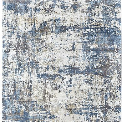 HomeRoots Rectangle Abstract Viscose Area Rug