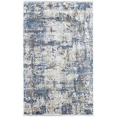 HomeRoots Rectangle Abstract Viscose Area Rug