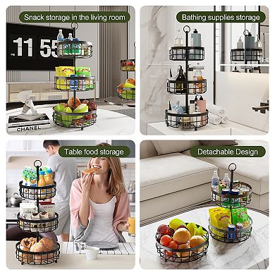 3-Tier Multipurpose Storage Rack with Handles