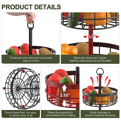 3-Tier Multipurpose Storage Rack with Handles