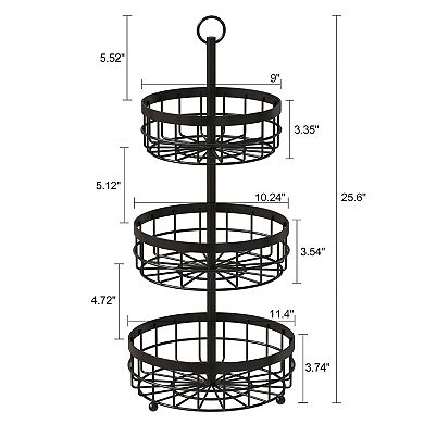 3-Tier Multipurpose Storage Rack with Handles