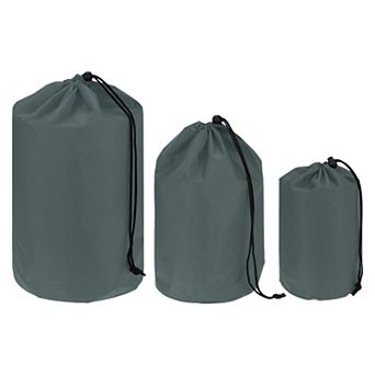 3 Pack Drawstring Ditty Storage Bags with Toggle Cinch Closure, Portable Lightweight Outdoor Pouches