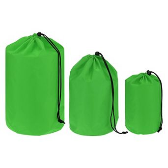 3 Pack Drawstring Ditty Storage Bags with Toggle Cinch Closure, Portable Lightweight Outdoor Pouches